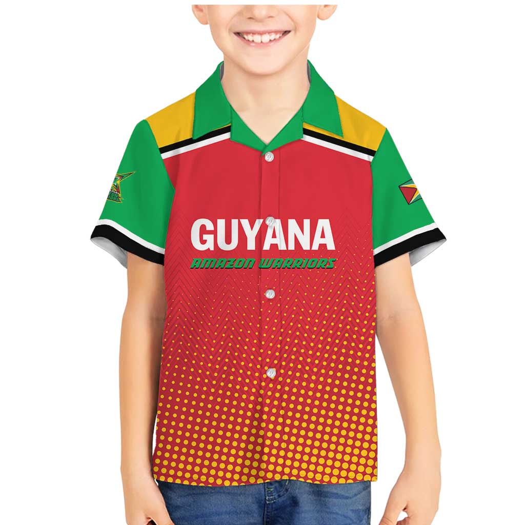 Custom Guyana Cricket Amazon Warriors Family Matching Mermaid Dress and Hawaiian Shirt All The Way Champions - Wonder Print Shop