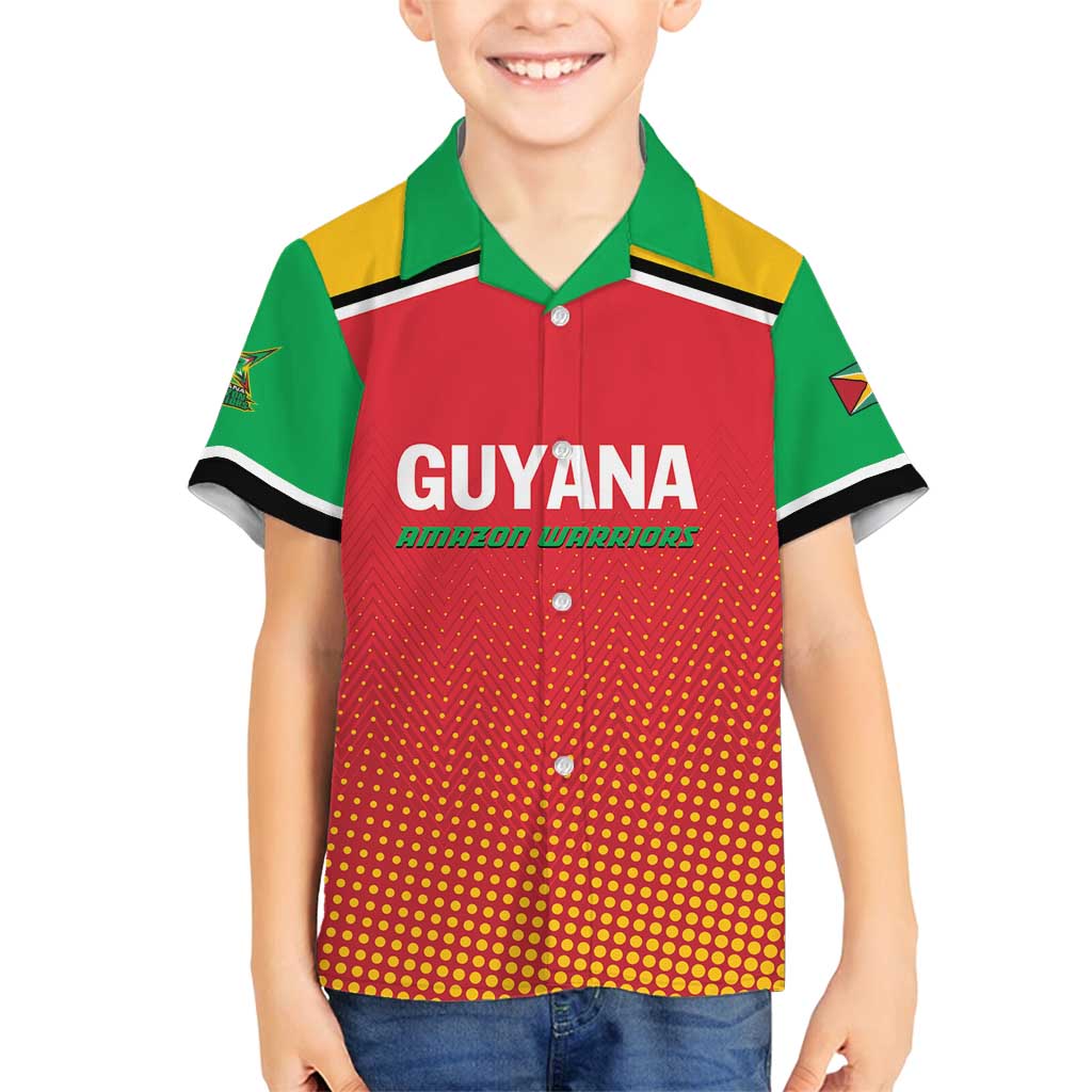 Custom Guyana Cricket Amazon Warriors Family Matching Off Shoulder Maxi Dress and Hawaiian Shirt All The Way Champions - Wonder Print Shop