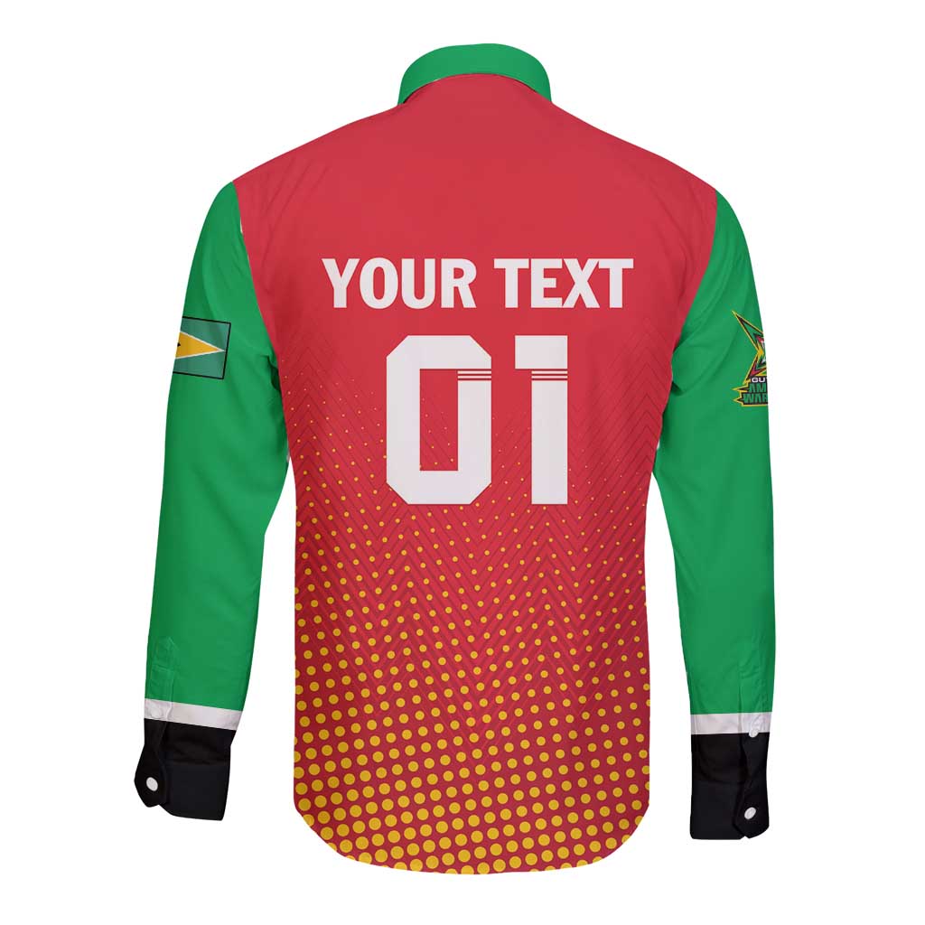 Custom Guyana Cricket Amazon Warriors Long Sleeve Button Shirt All The Way Champions - Wonder Print Shop