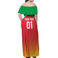 Custom Guyana Cricket Amazon Warriors Off Shoulder Maxi Dress All The Way Champions - Wonder Print Shop
