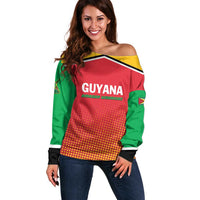 Custom Guyana Cricket Amazon Warriors Off Shoulder Sweater All The Way Champions - Wonder Print Shop