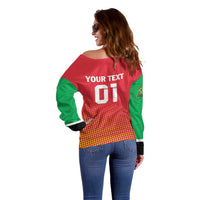 Custom Guyana Cricket Amazon Warriors Off Shoulder Sweater All The Way Champions - Wonder Print Shop
