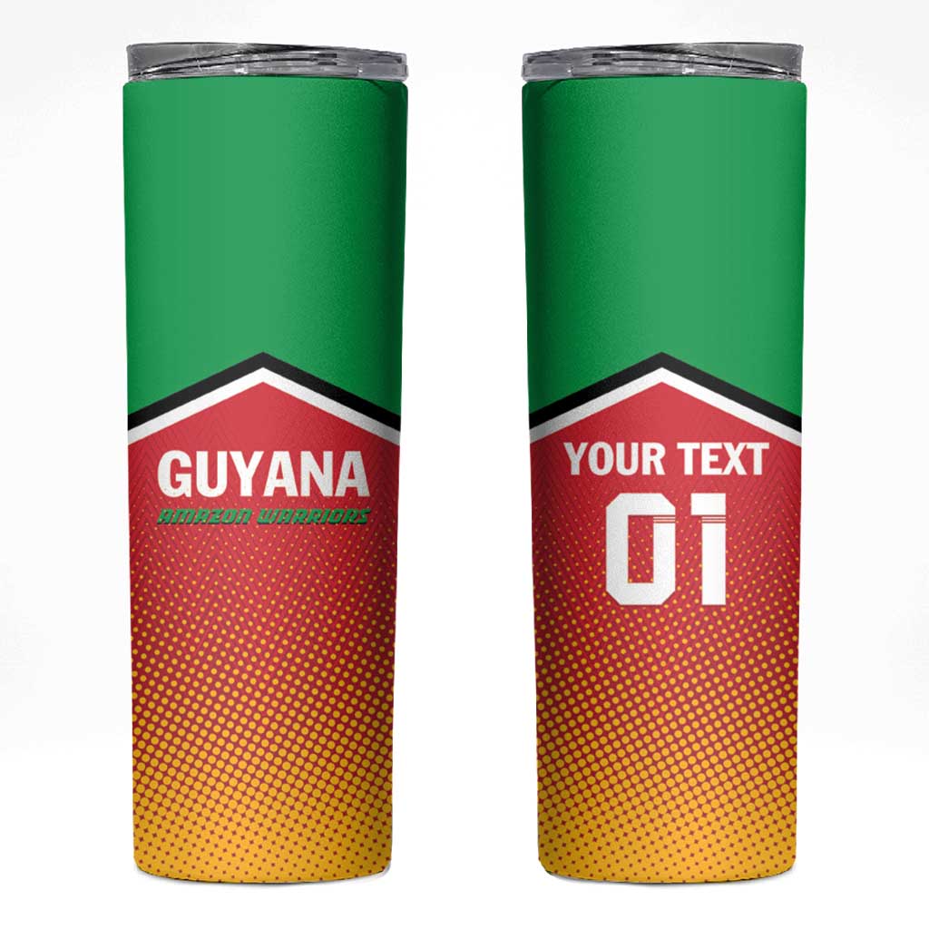 Custom Guyana Cricket Amazon Warriors Skinny Tumbler All The Way Champions - Wonder Print Shop