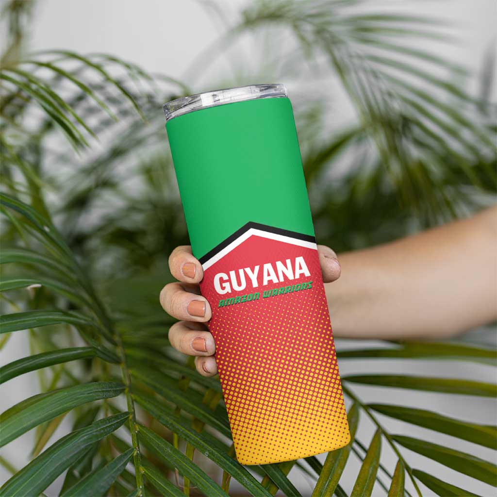 Custom Guyana Cricket Amazon Warriors Skinny Tumbler All The Way Champions - Wonder Print Shop