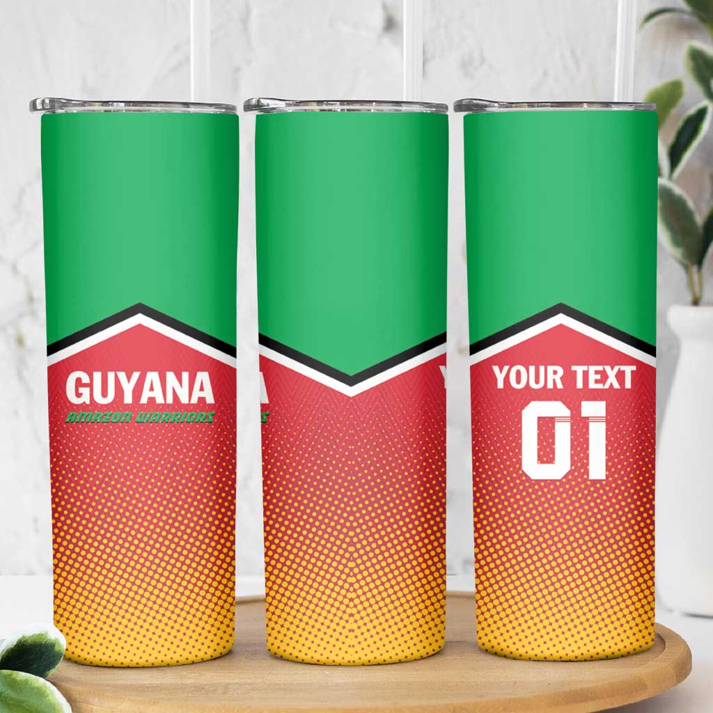 Custom Guyana Cricket Amazon Warriors Skinny Tumbler All The Way Champions - Wonder Print Shop
