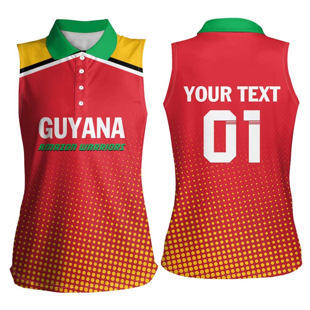 Custom Guyana Cricket Amazon Warriors Women Sleeveless Polo Shirt All The Way Champions - Wonder Print Shop