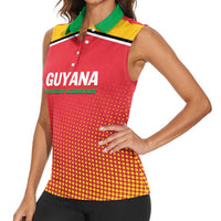 Custom Guyana Cricket Amazon Warriors Women Sleeveless Polo Shirt All The Way Champions - Wonder Print Shop