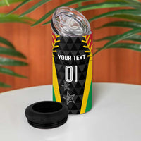 Custom Saint Kitts and Nevis Cricket Patriots 4 in 1 Can Cooler Tumbler St Kitts Nevis in Our Blood - Wonder Print Shop