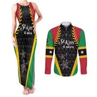 Custom Saint Kitts and Nevis Cricket Patriots Couples Matching Tank Maxi Dress and Long Sleeve Button Shirt St Kitts Nevis in Our Blood - Wonder Print Shop