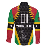 Custom Saint Kitts and Nevis Cricket Patriots Family Matching Off The Shoulder Long Sleeve Dress and Hawaiian Shirt St Kitts Nevis in Our Blood - Wonder Print Shop