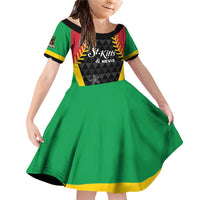 Custom Saint Kitts and Nevis Cricket Patriots Family Matching Off Shoulder Short Dress and Hawaiian Shirt St Kitts Nevis in Our Blood - Wonder Print Shop