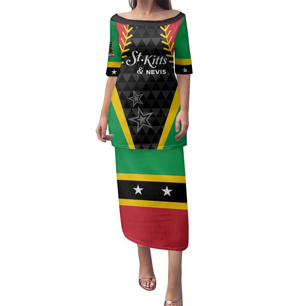 Custom Saint Kitts and Nevis Cricket Patriots Family Matching Puletasi and Hawaiian Shirt St Kitts Nevis in Our Blood - Wonder Print Shop
