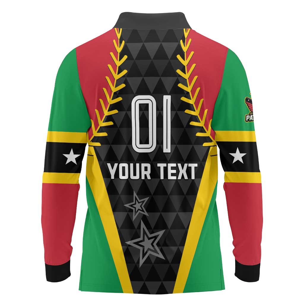 Custom Saint Kitts and Nevis Cricket Patriots Long Sleeve Polo Shirt St Kitts Nevis in Our Blood - Wonder Print Shop