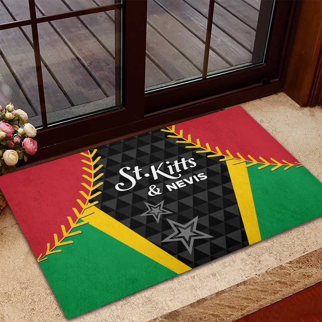 Saint Kitts and Nevis Cricket Patriots Rubber Doormat St Kitts Nevis in Our Blood - Wonder Print Shop
