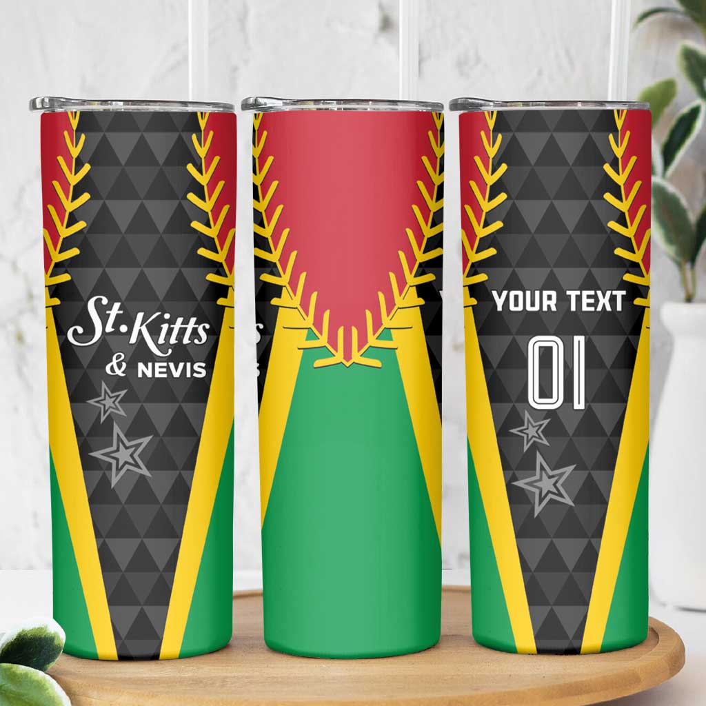 Custom Saint Kitts and Nevis Cricket Patriots Skinny Tumbler St Kitts Nevis in Our Blood - Wonder Print Shop