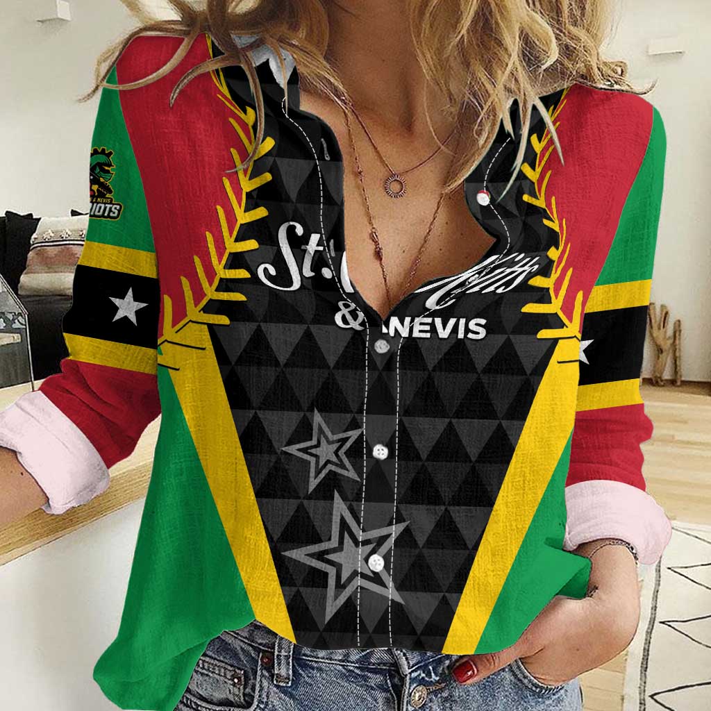 Custom Saint Kitts and Nevis Cricket Patriots Women Casual Shirt St Kitts Nevis in Our Blood - Wonder Print Shop