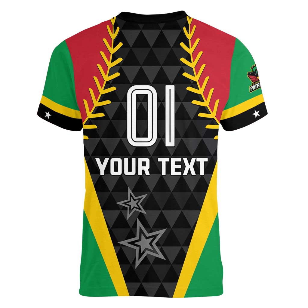 Custom Saint Kitts and Nevis Cricket Patriots Women V-Neck T-Shirt St Kitts Nevis in Our Blood - Wonder Print Shop