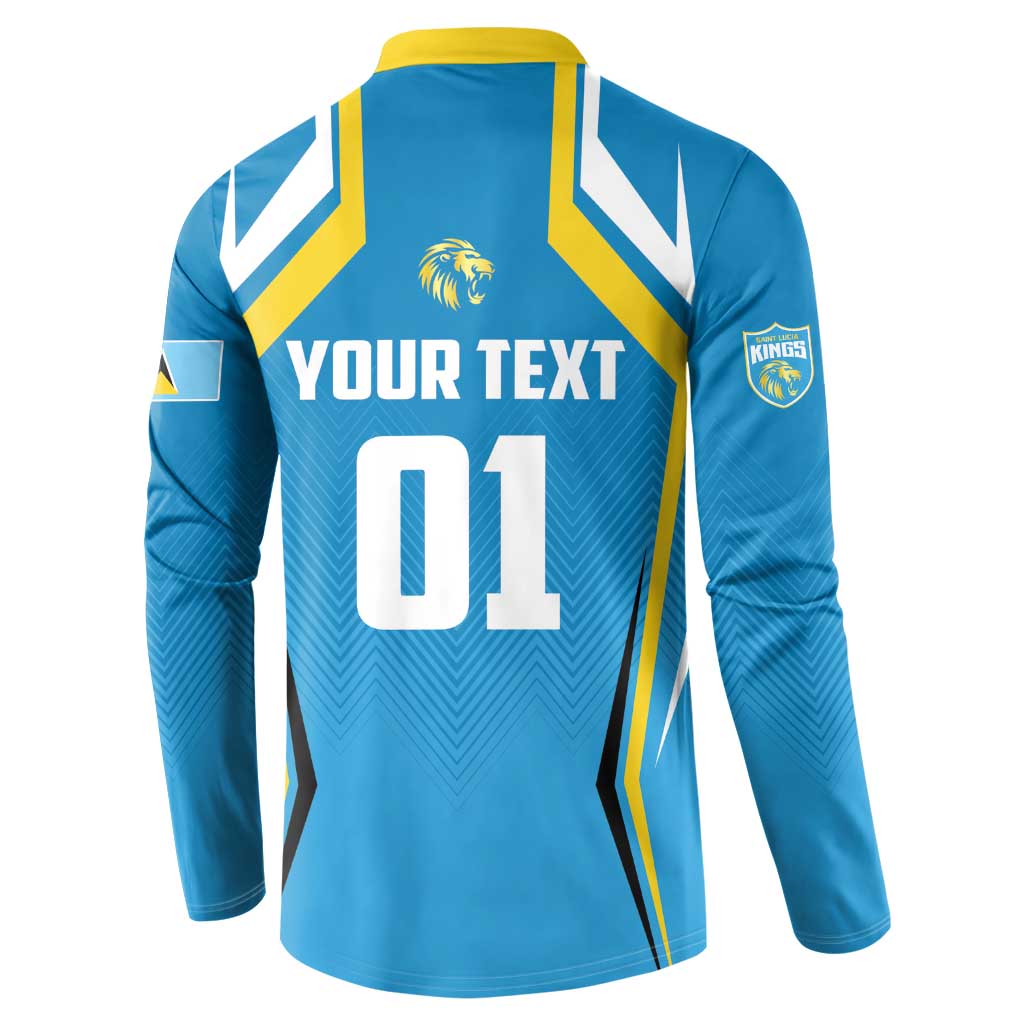 Custom Saint Lucia Cricket Button Sweatshirt St Lucia Stars Champions 2024 - Wonder Print Shop