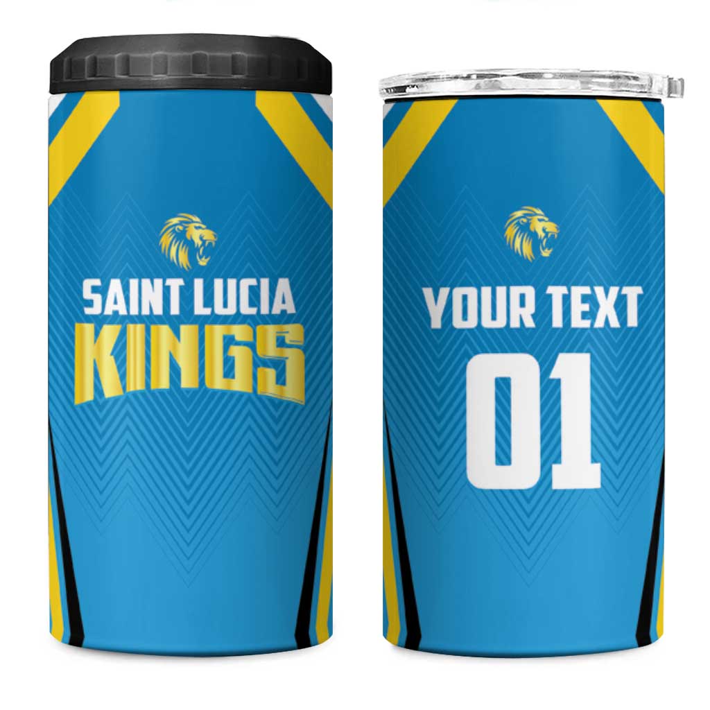 Custom Saint Lucia Cricket 4 in 1 Can Cooler Tumbler St Lucia Stars Champions 2024 - Wonder Print Shop