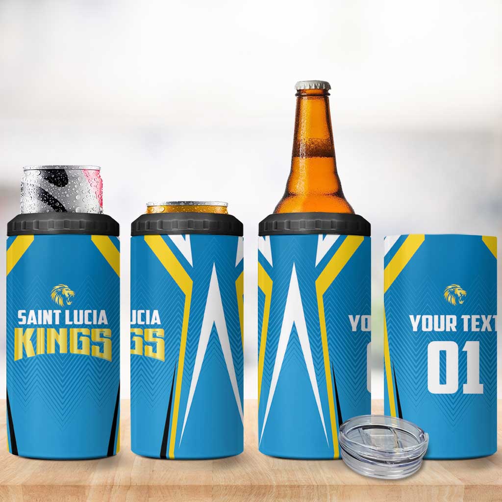 Custom Saint Lucia Cricket 4 in 1 Can Cooler Tumbler St Lucia Stars Champions 2024 - Wonder Print Shop