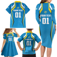 Custom Saint Lucia Cricket Family Matching Long Sleeve Bodycon Dress and Hawaiian Shirt St Lucia Stars Champions 2024 - Wonder Print Shop