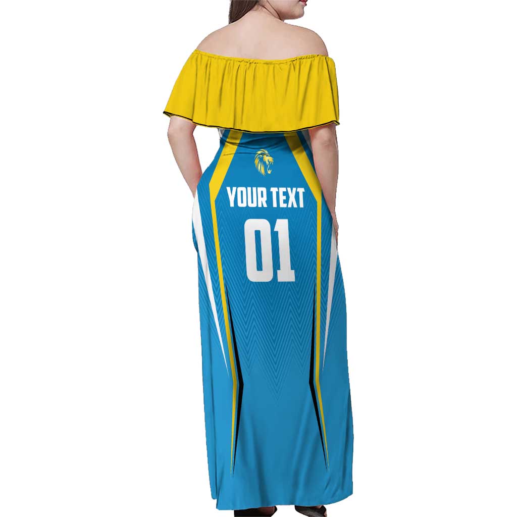 Custom Saint Lucia Cricket Family Matching Off Shoulder Maxi Dress and Hawaiian Shirt St Lucia Stars Champions 2024 - Wonder Print Shop