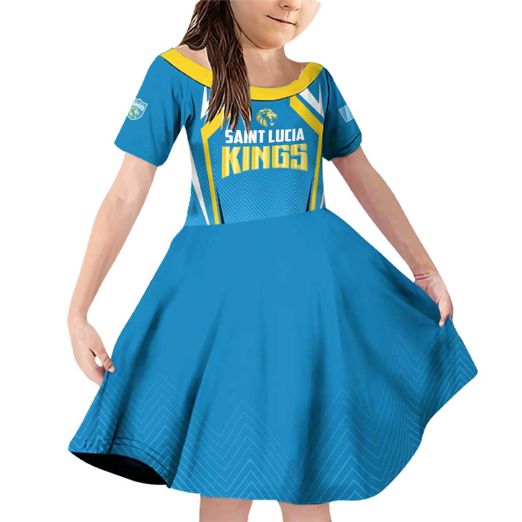 Custom Saint Lucia Cricket Family Matching Off Shoulder Short Dress and Hawaiian Shirt St Lucia Stars Champions 2024 - Wonder Print Shop