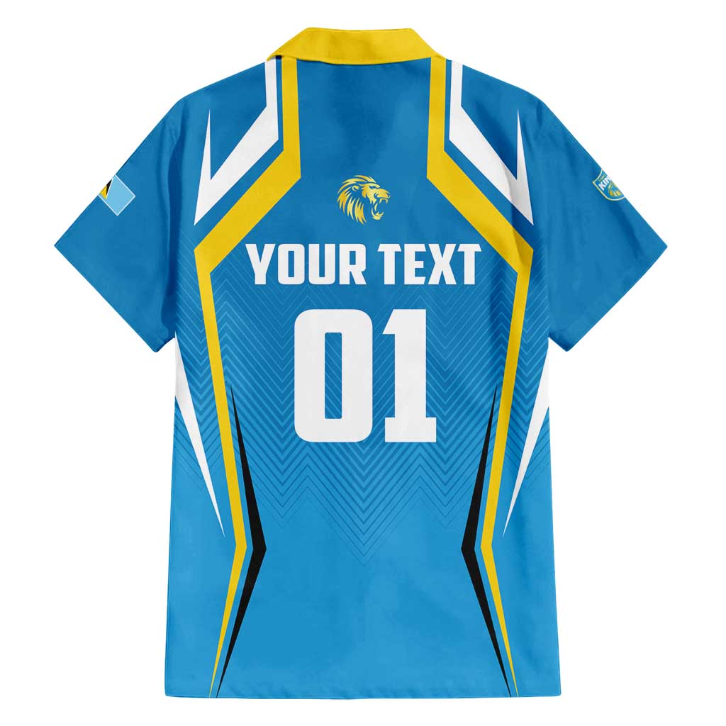 Custom Saint Lucia Cricket Family Matching Off Shoulder Short Dress and Hawaiian Shirt St Lucia Stars Champions 2024 - Wonder Print Shop