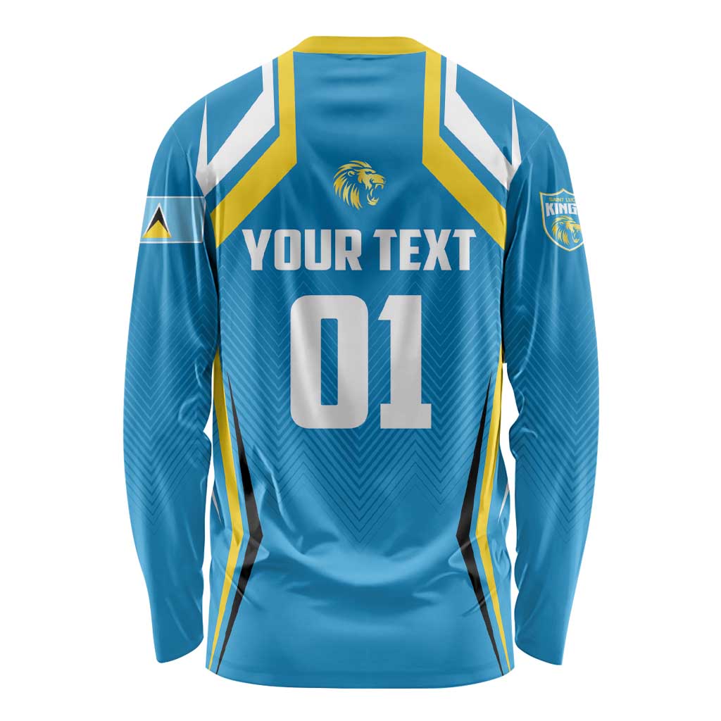 Custom Saint Lucia Cricket Long Sleeve Shirt St Lucia Stars Champions 2024 - Wonder Print Shop