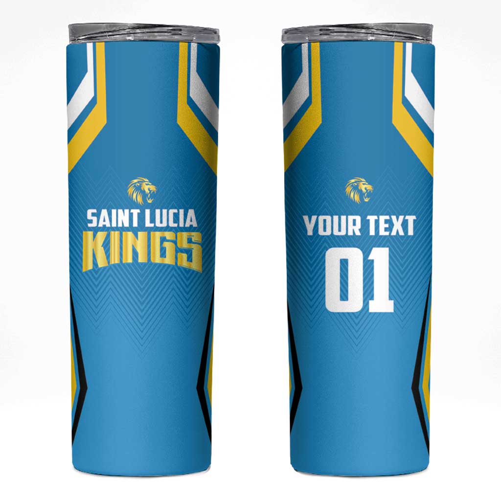 Custom Saint Lucia Cricket Skinny Tumbler St Lucia Stars Champions 2024 - Wonder Print Shop