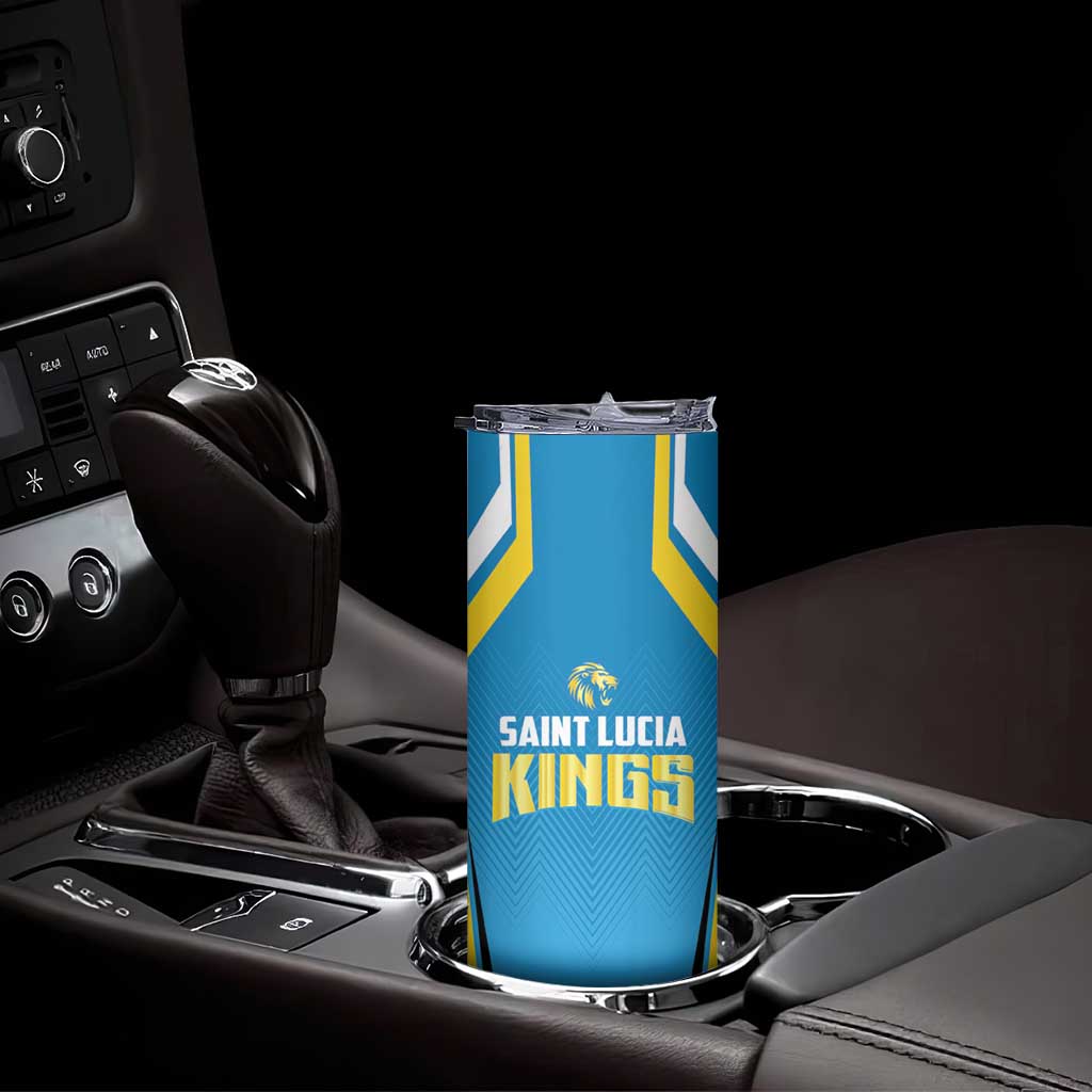 Custom Saint Lucia Cricket Skinny Tumbler St Lucia Stars Champions 2024 - Wonder Print Shop