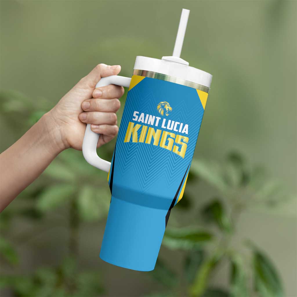 Custom Saint Lucia Cricket Tumbler With Handle St Lucia Stars Champions 2024 - Wonder Print Shop