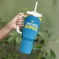 Custom Saint Lucia Cricket Tumbler With Handle St Lucia Stars Champions 2024 - Wonder Print Shop