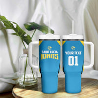 Custom Saint Lucia Cricket Tumbler With Handle St Lucia Stars Champions 2024 - Wonder Print Shop