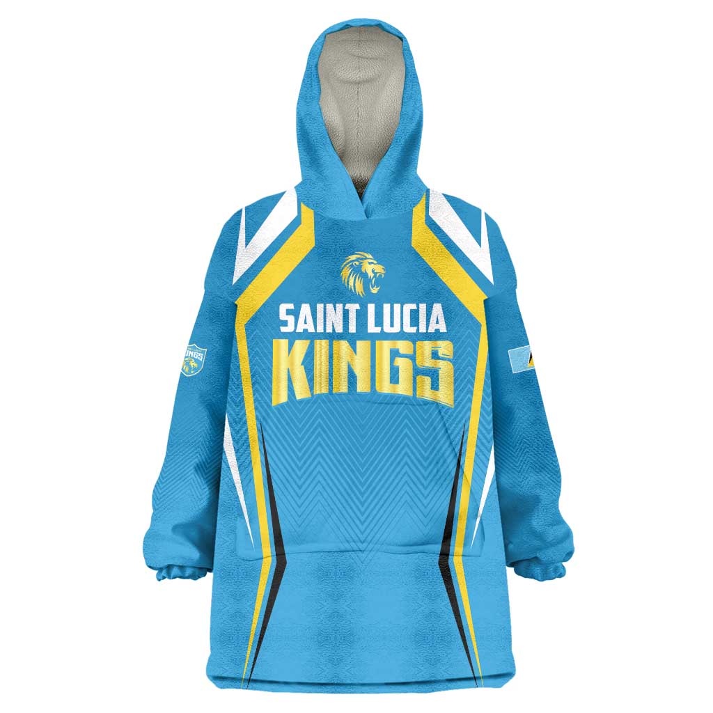 Custom Saint Lucia Cricket Wearable Blanket Hoodie St Lucia Stars Champions 2024 - Wonder Print Shop