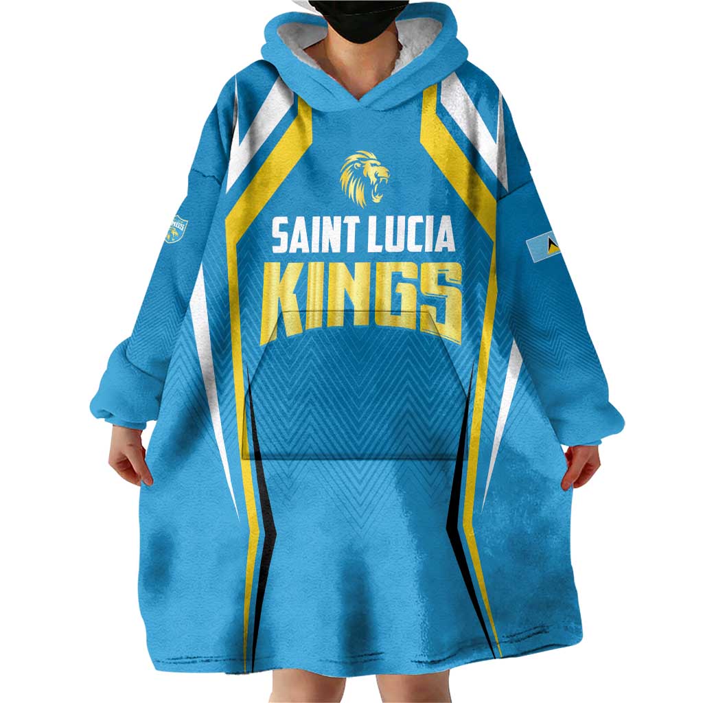 Custom Saint Lucia Cricket Wearable Blanket Hoodie St Lucia Stars Champions 2024 - Wonder Print Shop