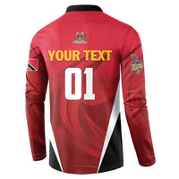 Custom Trinidad and Tobago Cricket Knight Riders Button Sweatshirt Trinbago Wave The Red - Wonder Print Shop