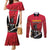 Custom Trinidad and Tobago Cricket Knight Riders Couples Matching Mermaid Dress and Long Sleeve Button Shirt Trinbago Wave The Red