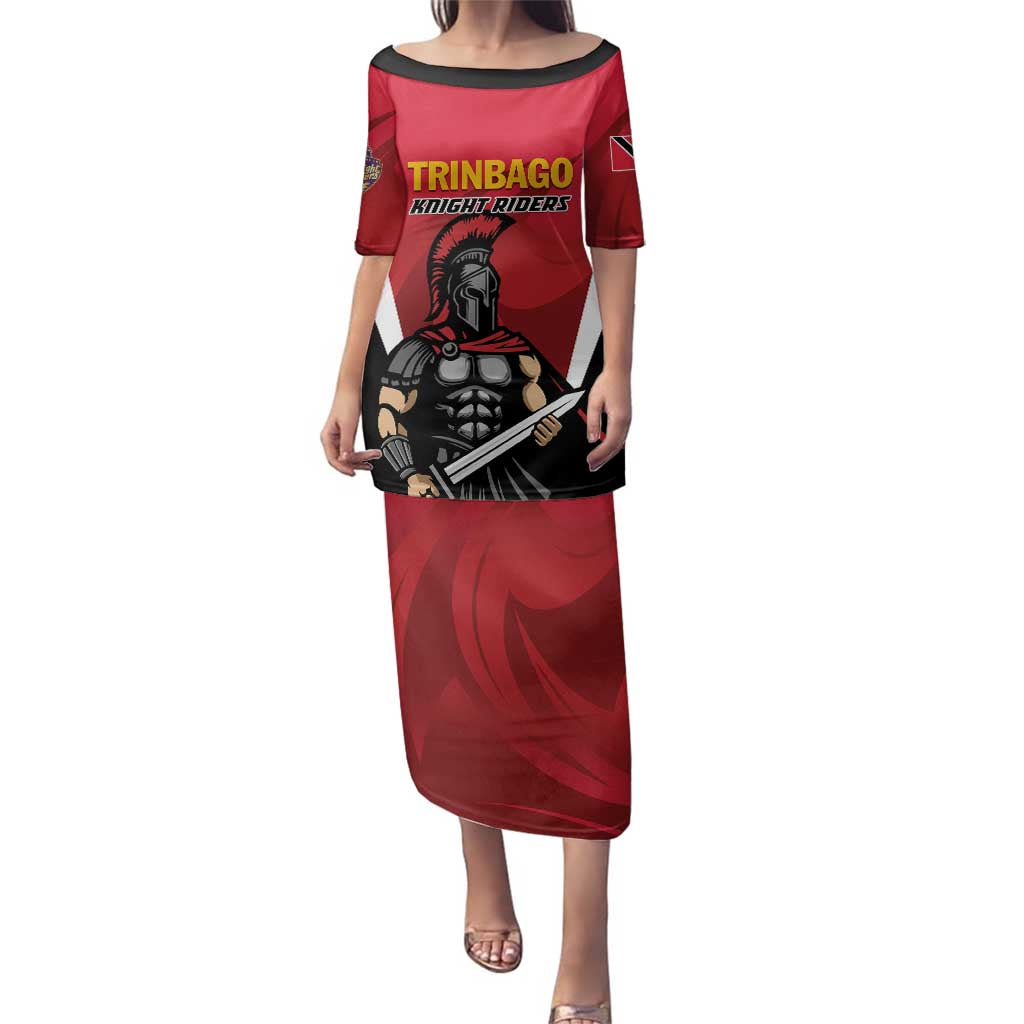 Custom Trinidad and Tobago Cricket Knight Riders Family Matching Puletasi and Hawaiian Shirt Trinbago Wave The Red - Wonder Print Shop