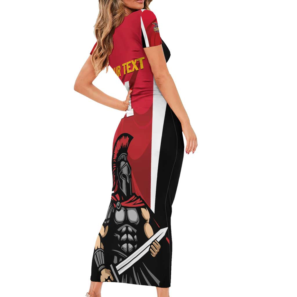 Custom Trinidad and Tobago Cricket Knight Riders Family Matching Short Sleeve Bodycon Dress and Hawaiian Shirt Trinbago Wave The Red - Wonder Print Shop