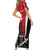Custom Trinidad and Tobago Cricket Knight Riders Family Matching Short Sleeve Bodycon Dress and Hawaiian Shirt Trinbago Wave The Red - Wonder Print Shop