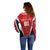 Custom Trinidad and Tobago Cricket Knight Riders Off Shoulder Sweater Trinbago Wave The Red - Wonder Print Shop