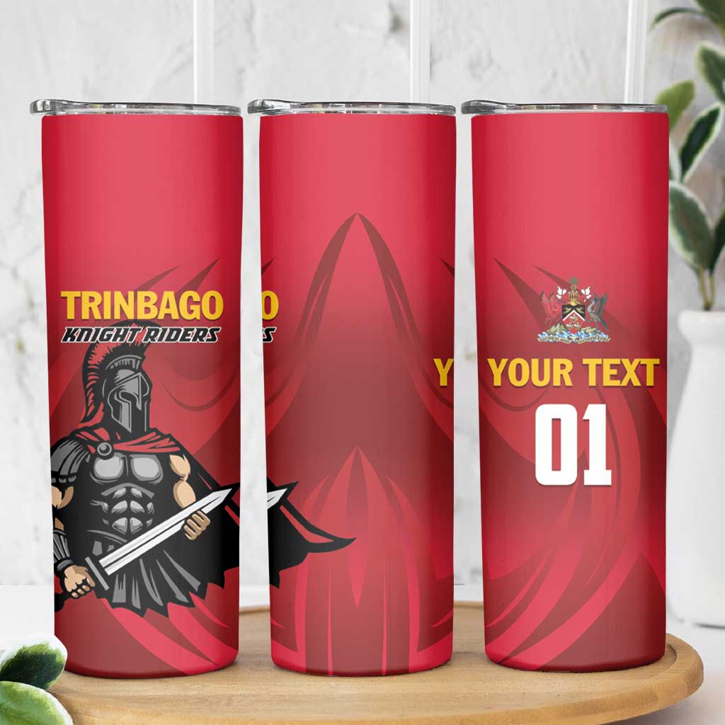Custom Trinidad and Tobago Cricket Knight Riders Skinny Tumbler Trinbago Wave The Red - Wonder Print Shop