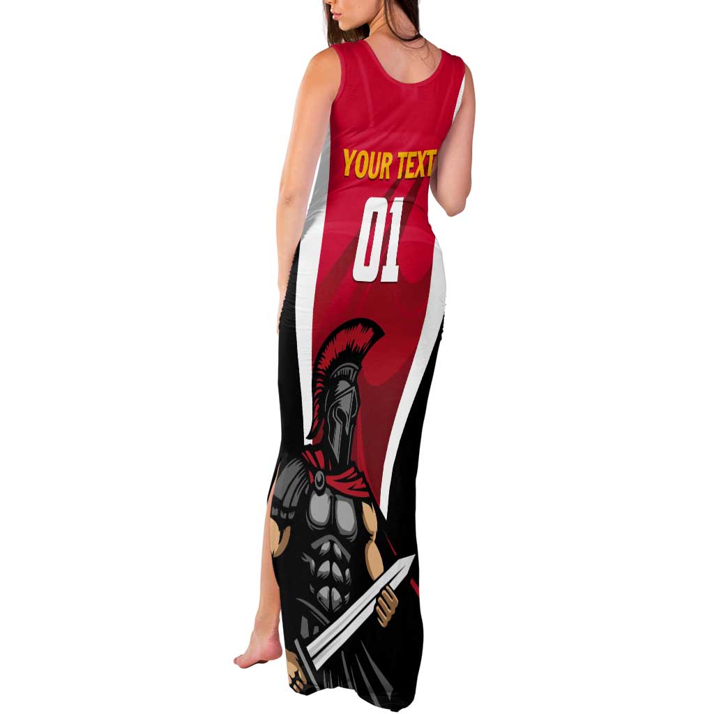 Custom Trinidad and Tobago Cricket Knight Riders Tank Maxi Dress Trinbago Wave The Red - Wonder Print Shop