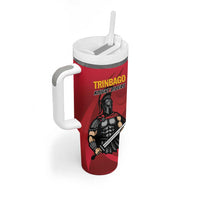 Custom Trinidad and Tobago Cricket Knight Riders Tumbler With Handle Trinbago Wave The Red - Wonder Print Shop