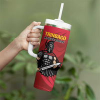Custom Trinidad and Tobago Cricket Knight Riders Tumbler With Handle Trinbago Wave The Red - Wonder Print Shop