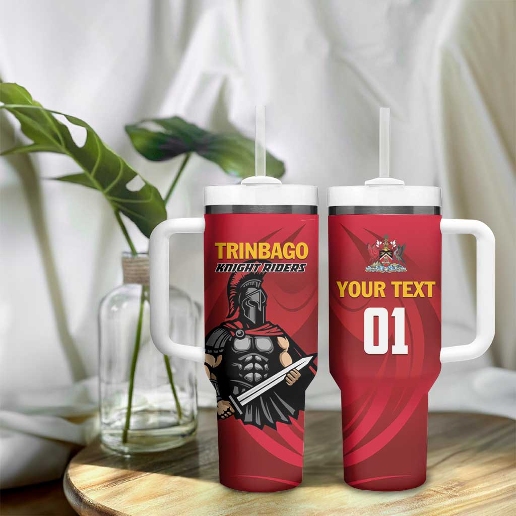 Custom Trinidad and Tobago Cricket Knight Riders Tumbler With Handle Trinbago Wave The Red - Wonder Print Shop