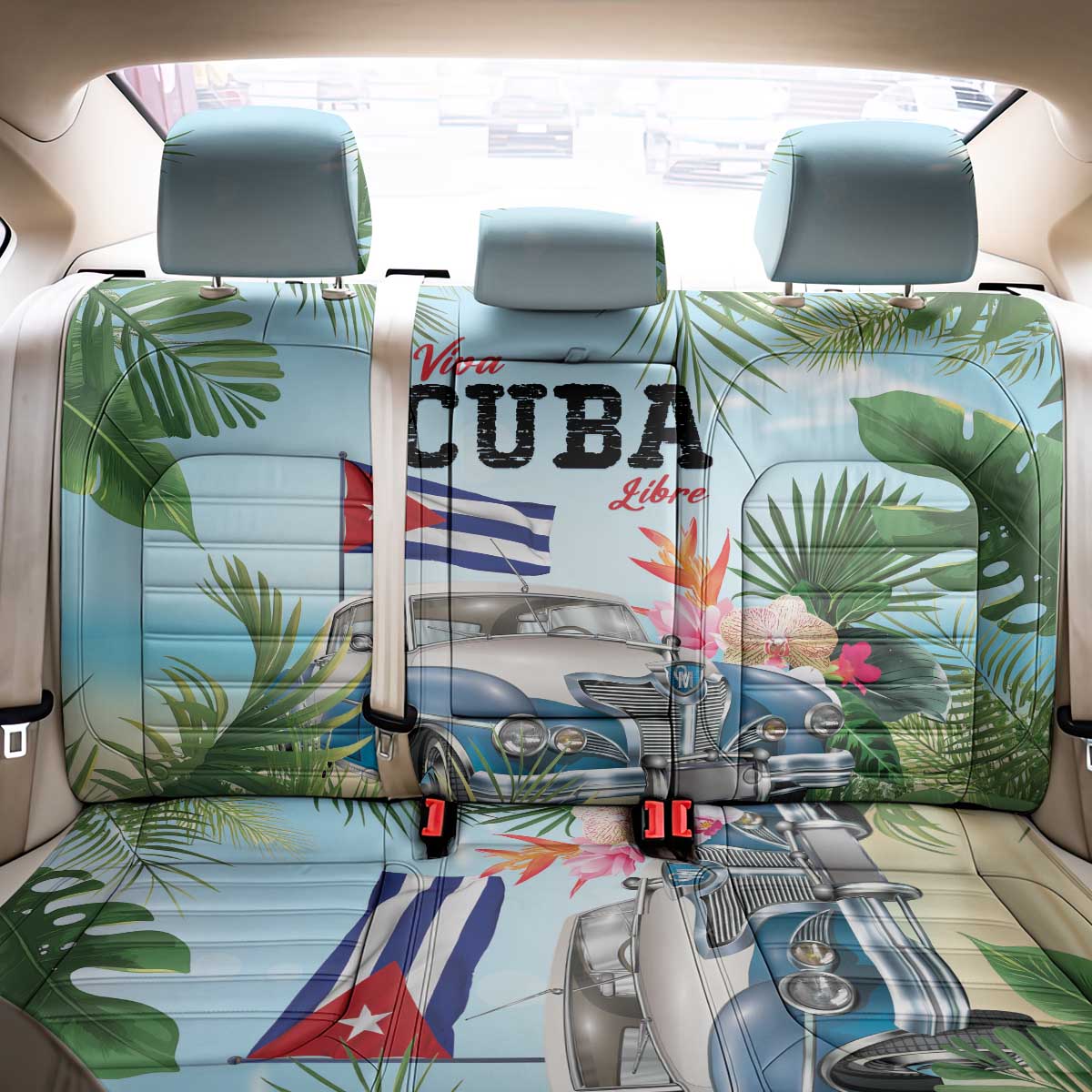 Viva Cuba Libre Back Car Seat Cover Libre Car Tropical Style - Wonder Print Shop