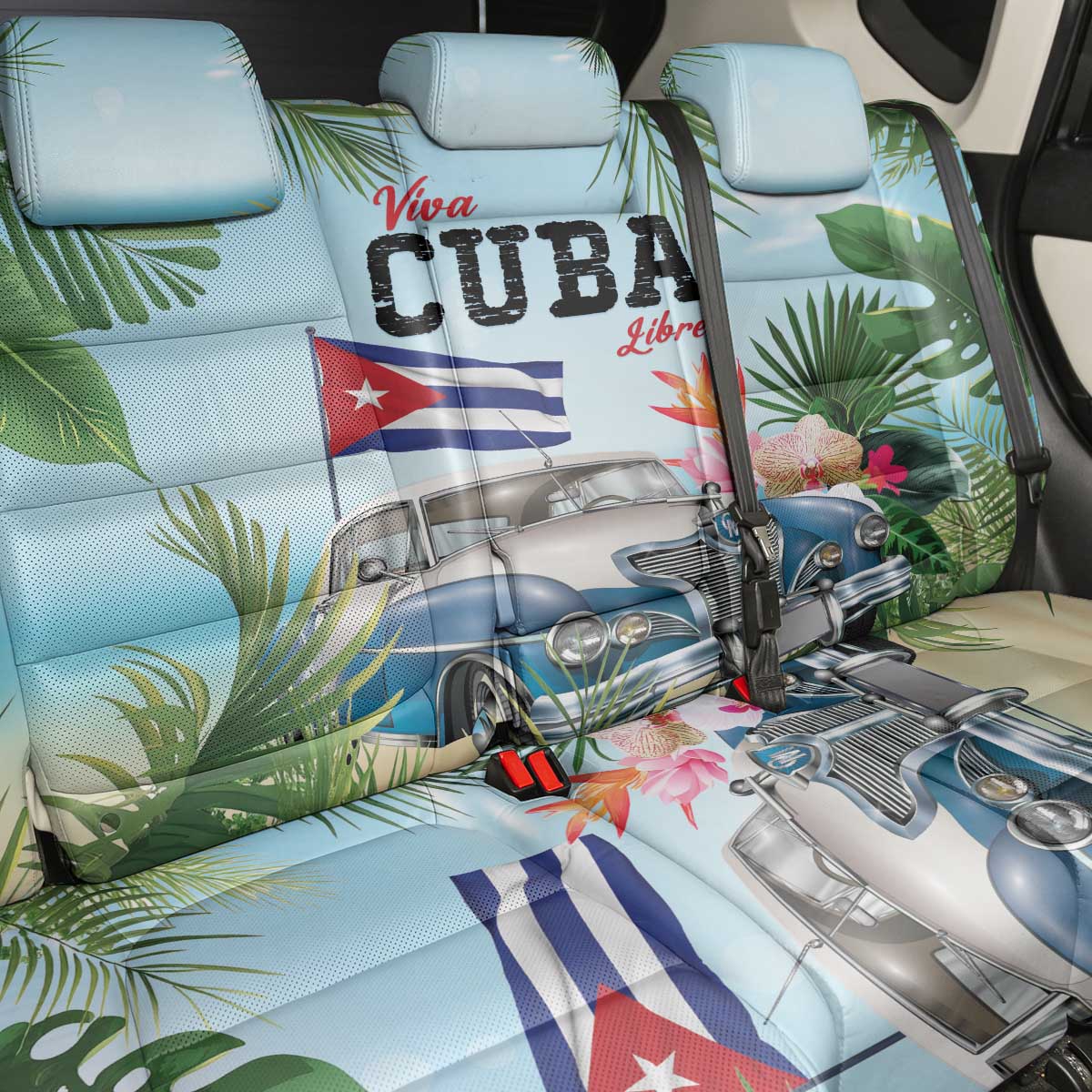 Viva Cuba Libre Back Car Seat Cover Libre Car Tropical Style - Wonder Print Shop