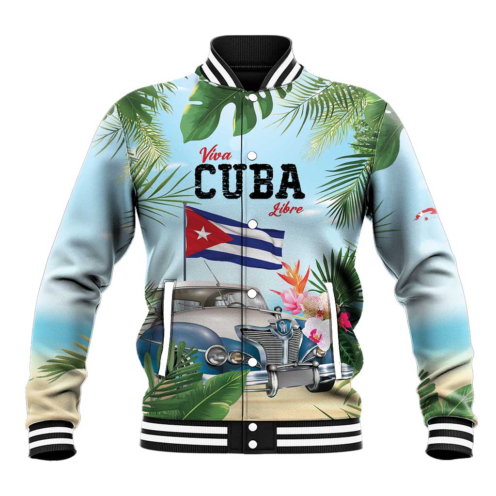 Personalized Viva Cuba Libre Baseball Jacket Libre Car Tropical Style - Wonder Print Shop